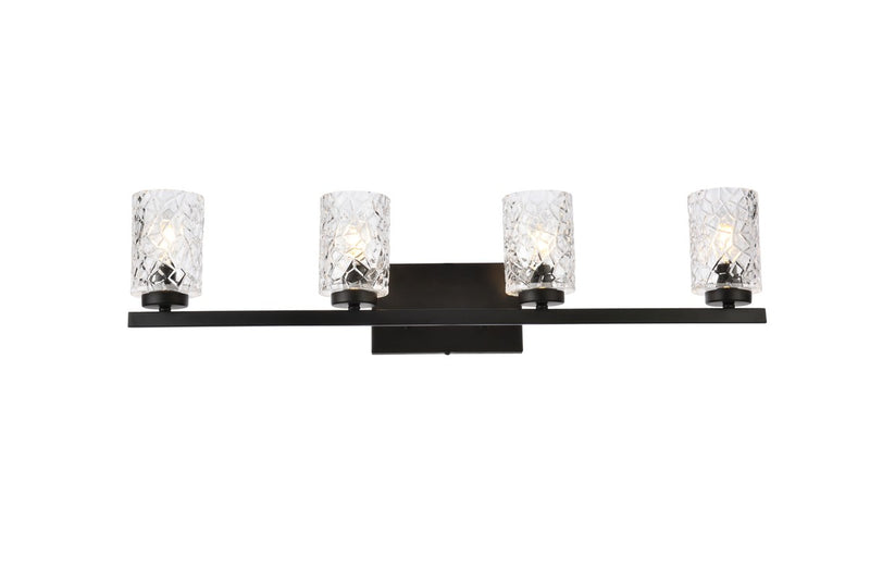 Elegant Lighting - LD7028W32BK - Four Light Bath - Cassie - Black