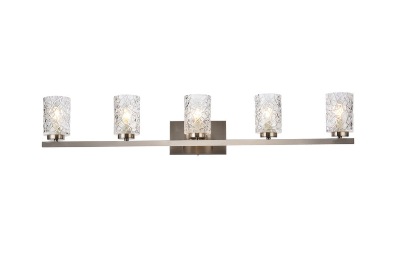 Elegant Lighting - LD7029W41SN - Five Light Bath - Cassie - Satin Nickel