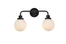 Elegant Lighting - LD7032W19BK - Two Light Bath - Hanson - Black