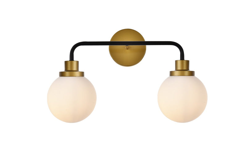 Elegant Lighting - LD7032W19BRB - Two Light Bath - Hanson - Black and Brass