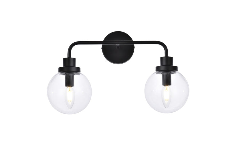 Elegant Lighting - LD7033W19BK - Two Light Bath - Hanson - Black