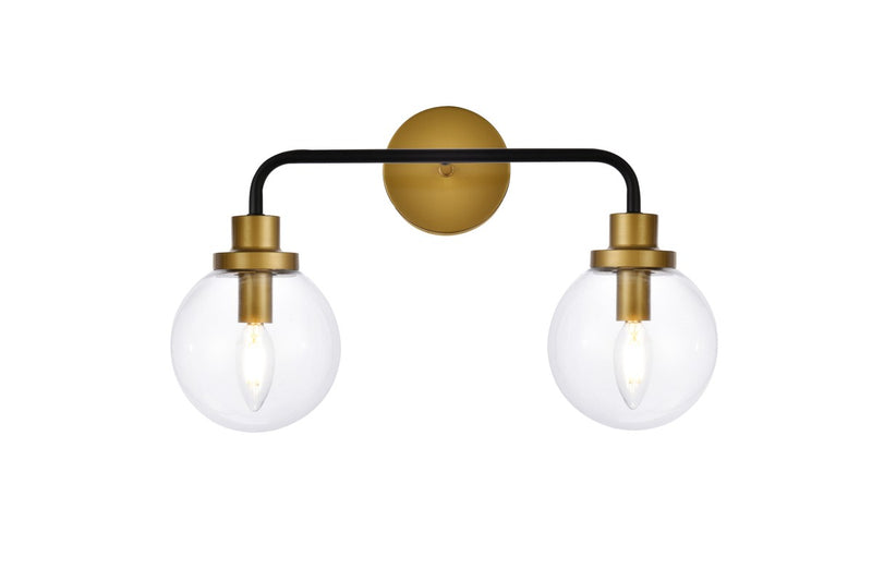 Elegant Lighting - LD7033W19BRB - Two Light Bath - Hanson - Black and Brass