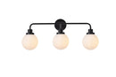 Elegant Lighting - LD7034W28BK - Three Light Bath - Hanson - Black
