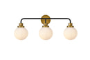 Elegant Lighting - LD7034W28BRB - Three Light Bath - Hanson - Black and Brass