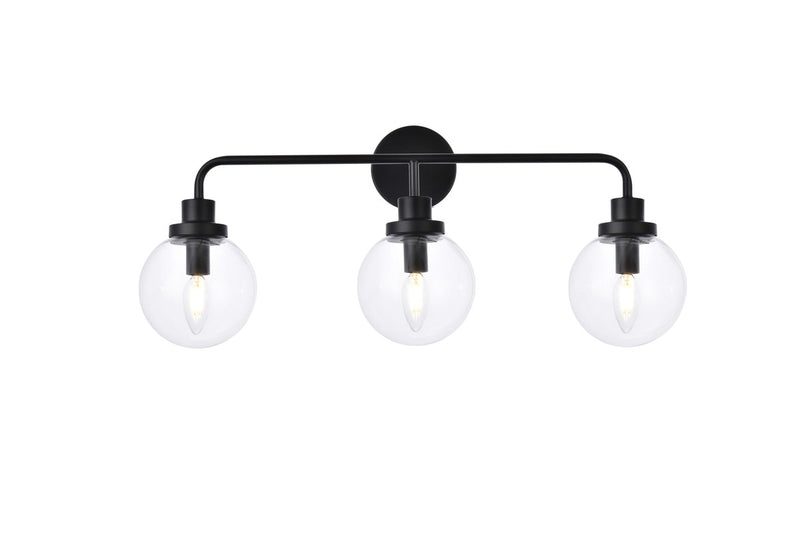 Elegant Lighting - LD7035W28BK - Three Light Bath - Hanson - Black