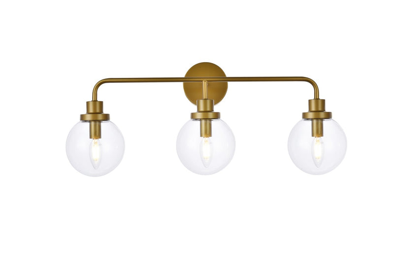 Elegant Lighting - LD7035W28BR - Three Light Bath - Hanson - Brass