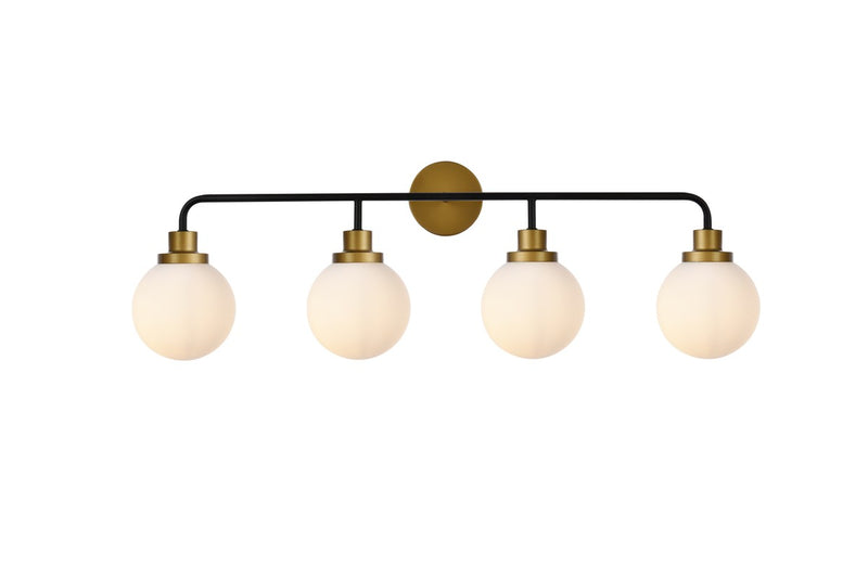 Elegant Lighting - LD7036W38BRB - Four Light Bath - Hanson - Black and Brass