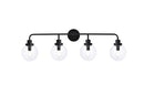 Elegant Lighting - LD7037W38BK - Four Light Bath - Hanson - Black