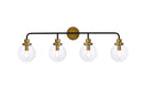 Elegant Lighting - LD7037W38BRB - Four Light Bath - Hanson - Black and Brass