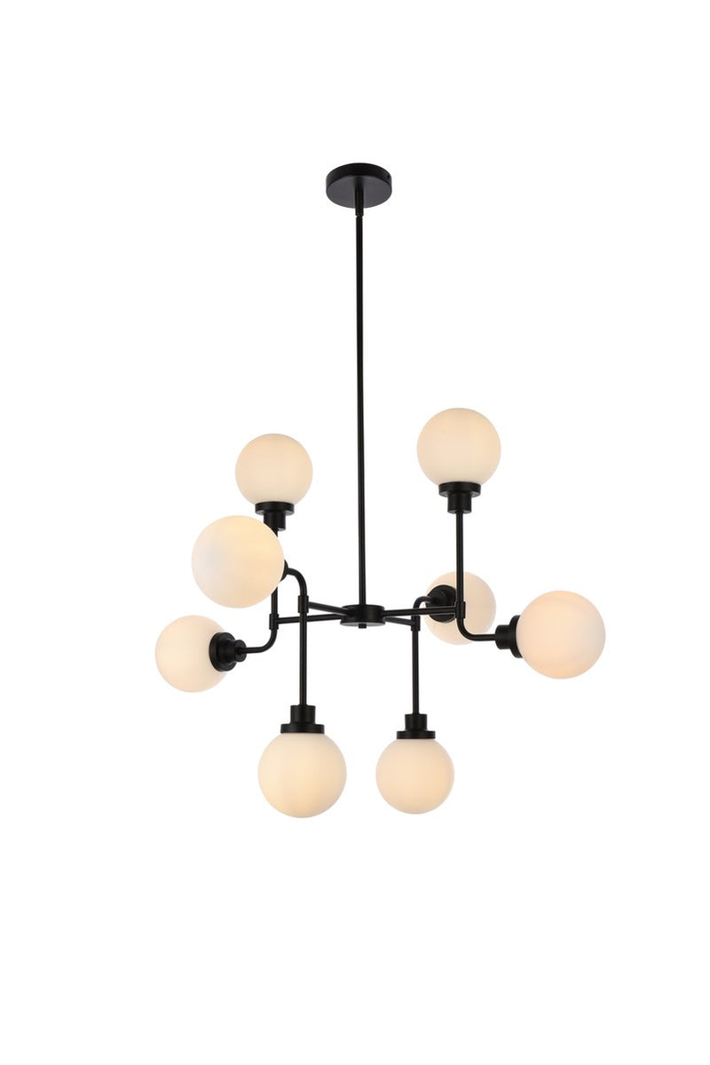 Elegant Lighting - LD7038D36BK - Eight Light Pendant - Hanson - Black