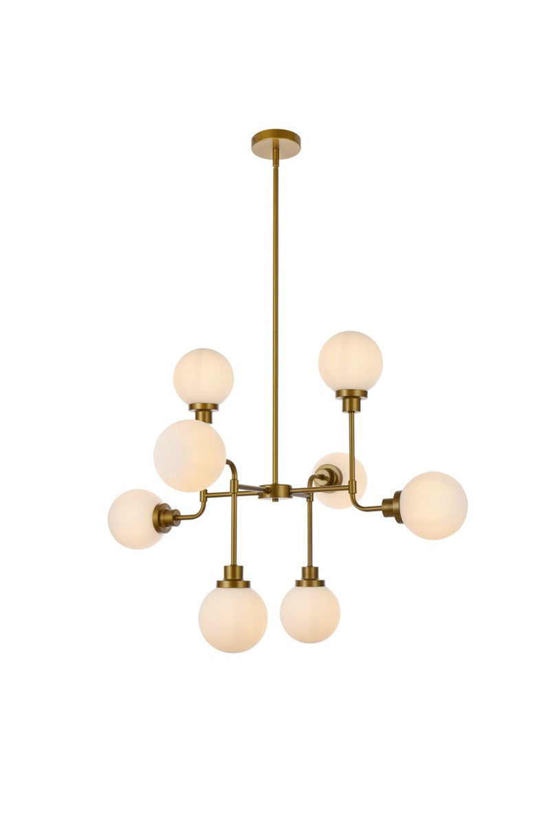 Elegant Lighting - LD7038D36BR - Eight Light Pendant - Hanson - Brass