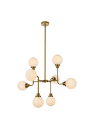 Elegant Lighting - LD7038D36BR - Eight Light Pendant - Hanson - Brass