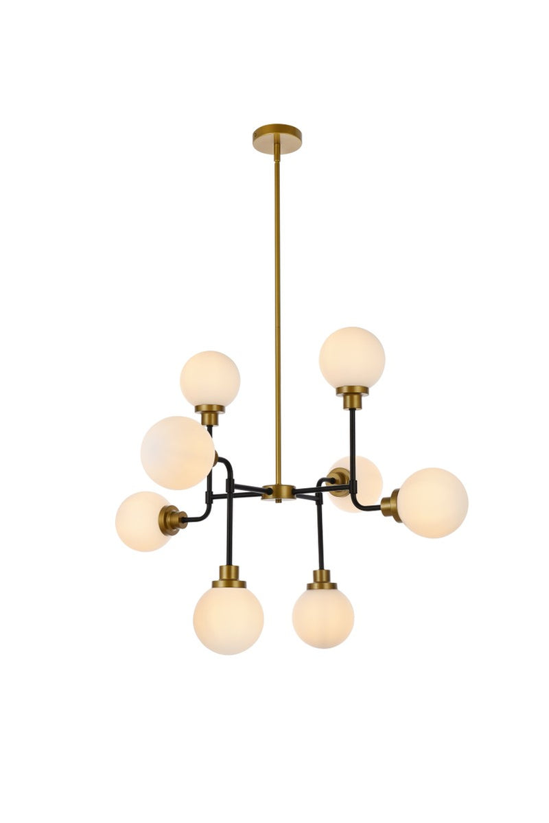 Elegant Lighting - LD7038D36BRB - Eight Light Pendant - Hanson - Black and Brass