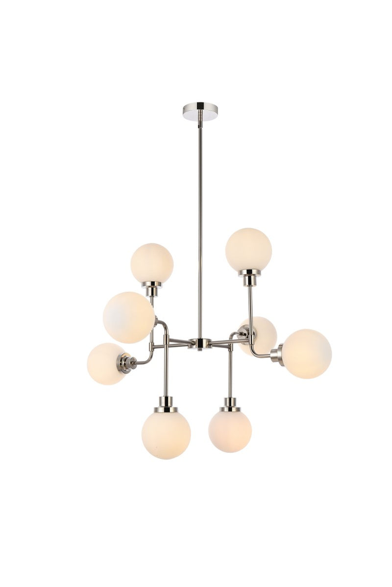 Elegant Lighting - LD7038D36PN - Eight Light Pendant - Hanson - Polished Nickel