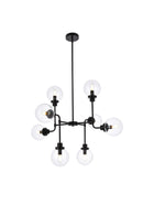 Elegant Lighting - LD7039D36BK - Eight Light Pendant - Hanson - Black