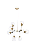 Elegant Lighting - LD7039D36BRB - Eight Light Pendant - Hanson - Black and Brass