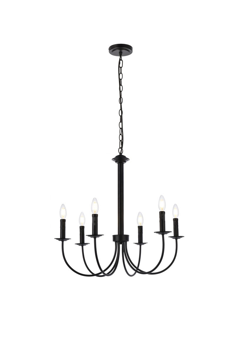 Elegant Lighting - LD7040D26BK - Six Light Pendant - Brielle - Black