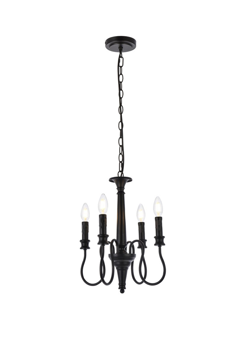 Elegant Lighting - LD7042D14BK - Four Light Pendant - Flynx - Black