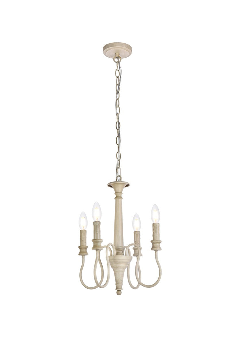 Elegant Lighting - LD7042D14WD - Four Light Pendant - Flynx - Weathered Dove