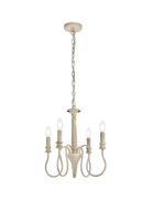 Elegant Lighting - LD7043D17WD - Four Light Pendant - Flynx - Weathered Dove