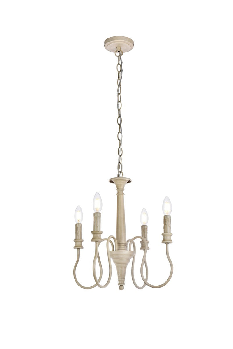 Elegant Lighting - LD7043D17WD - Four Light Pendant - Flynx - Weathered Dove