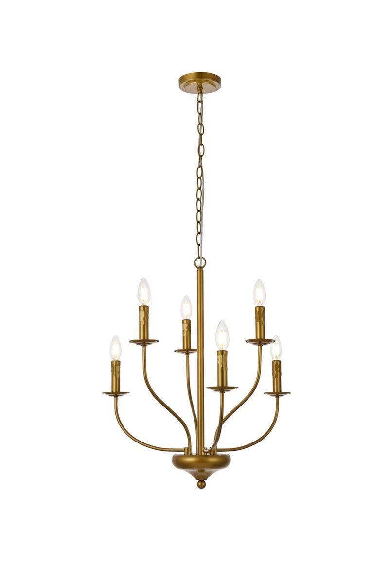 Elegant Lighting - LD7046D24BR - Six Light Pendant - Westley - Brass