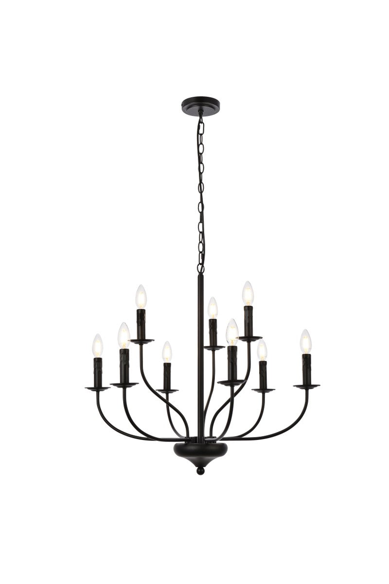 Elegant Lighting - LD7047D28BK - Nine Light Pendant - Westley - Black