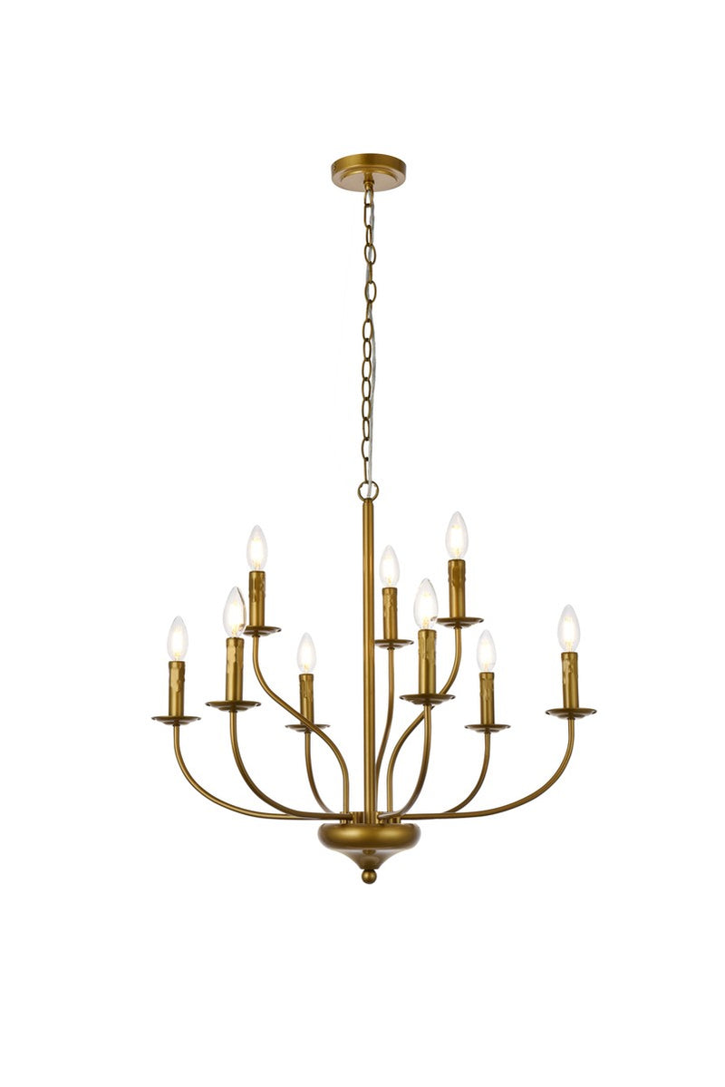 Elegant Lighting - LD7047D28BR - Nine Light Pendant - Westley - Brass