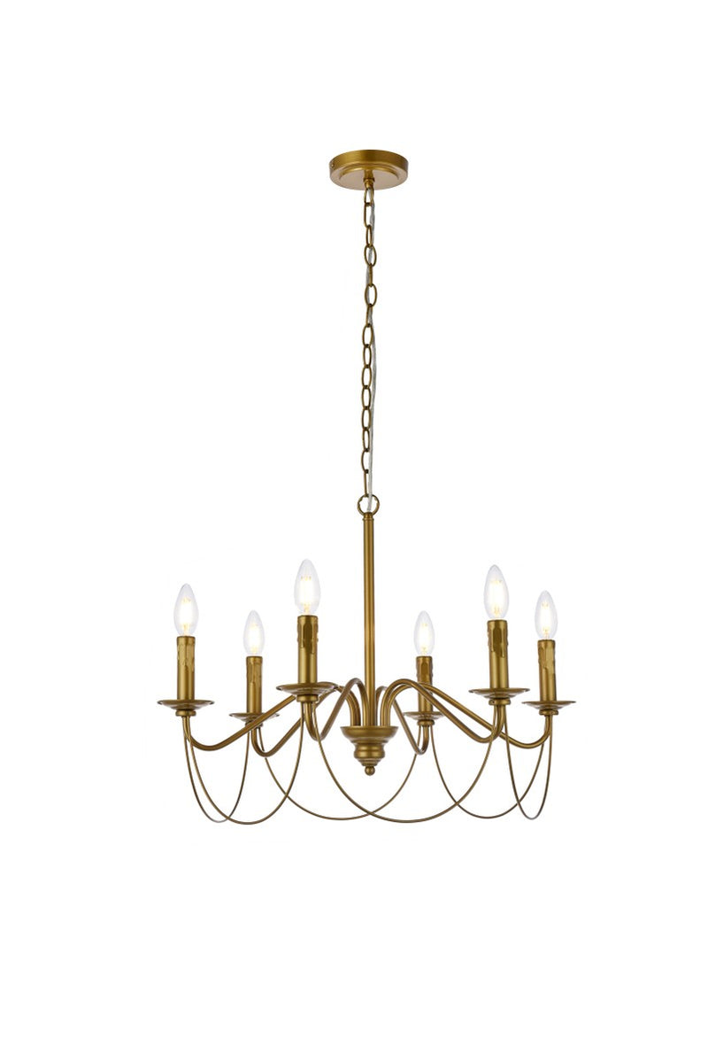 Elegant Lighting - LD7048D24BR - Six Light Pendant - Westley - Brass