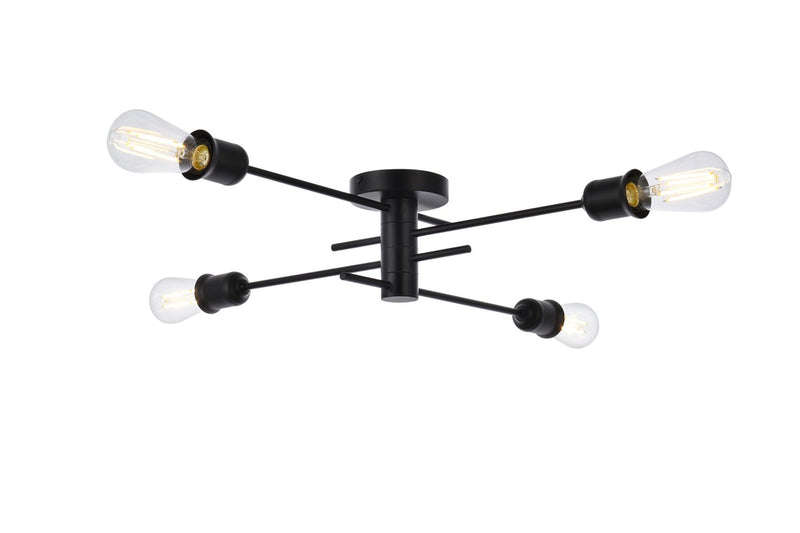 Elegant Lighting - LD7050F26BK - Four Light Flush Mount - Xavier - Black