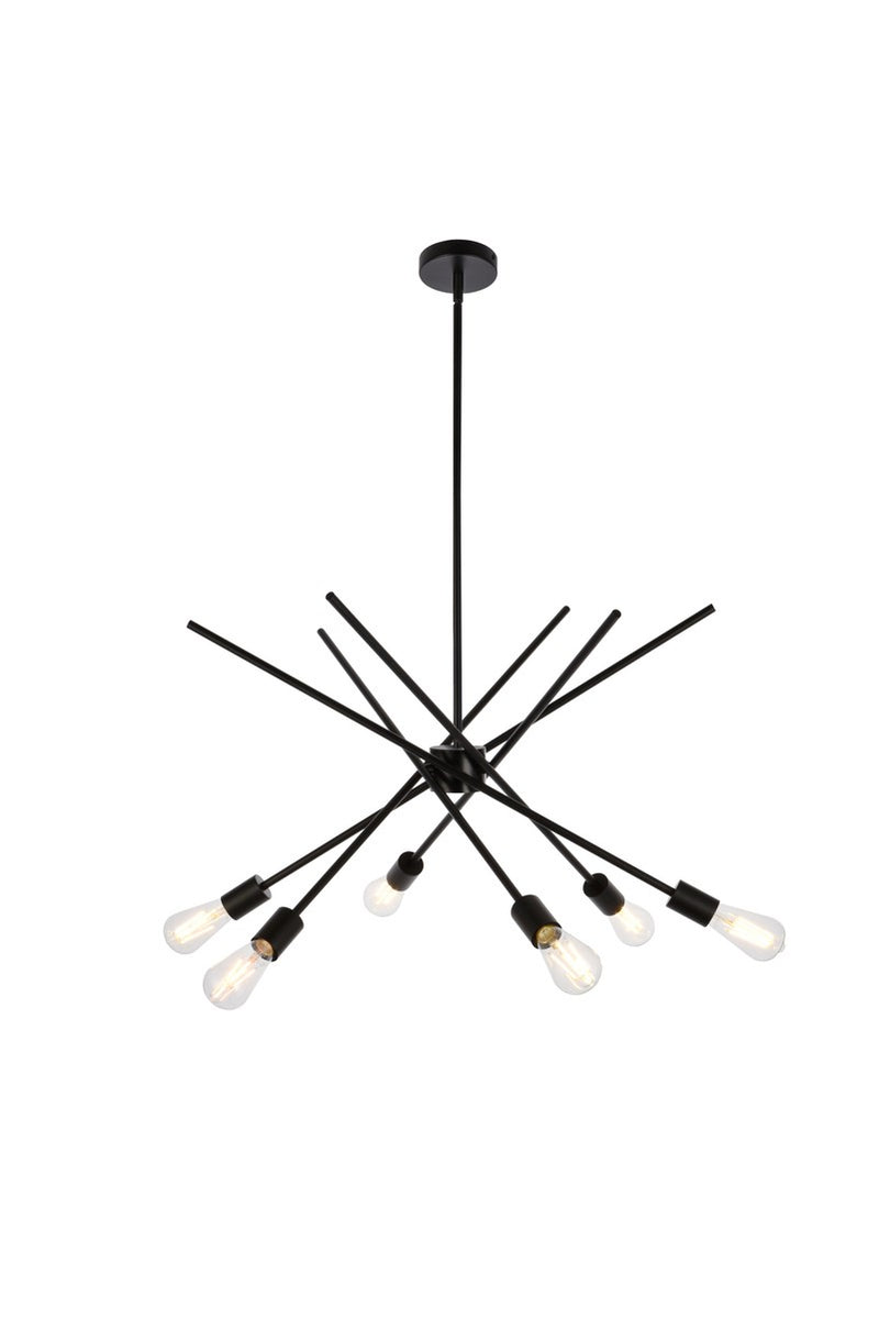 Elegant Lighting - LD7054D32BK - Six Light Pendant - Armin - Black