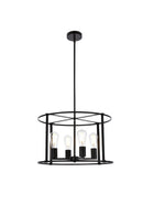 Elegant Lighting - LD7057D20BK - Four Light Pendant - Agnys - Black