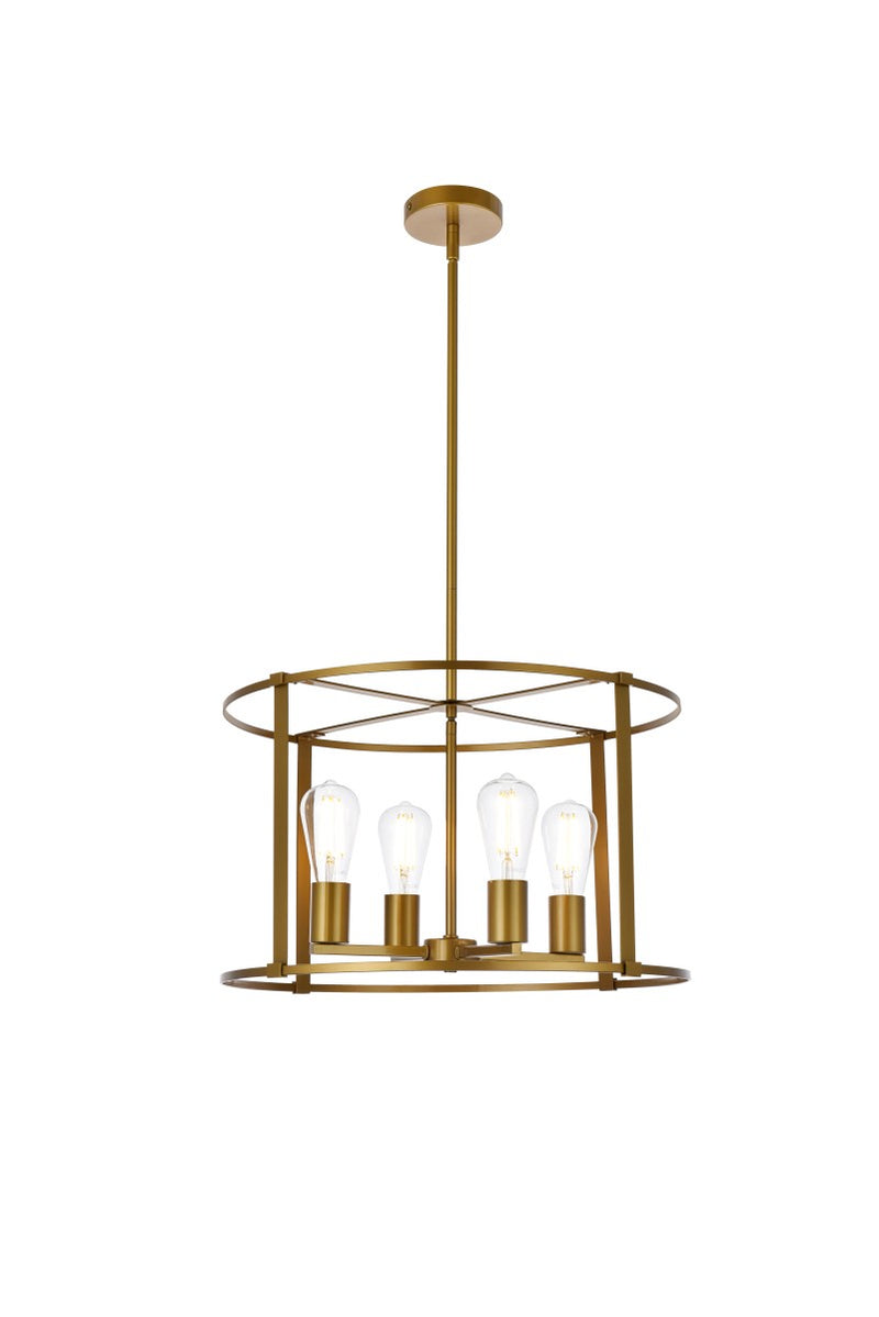 Elegant Lighting - LD7057D20BR - Four Light Pendant - Agnys - Brass