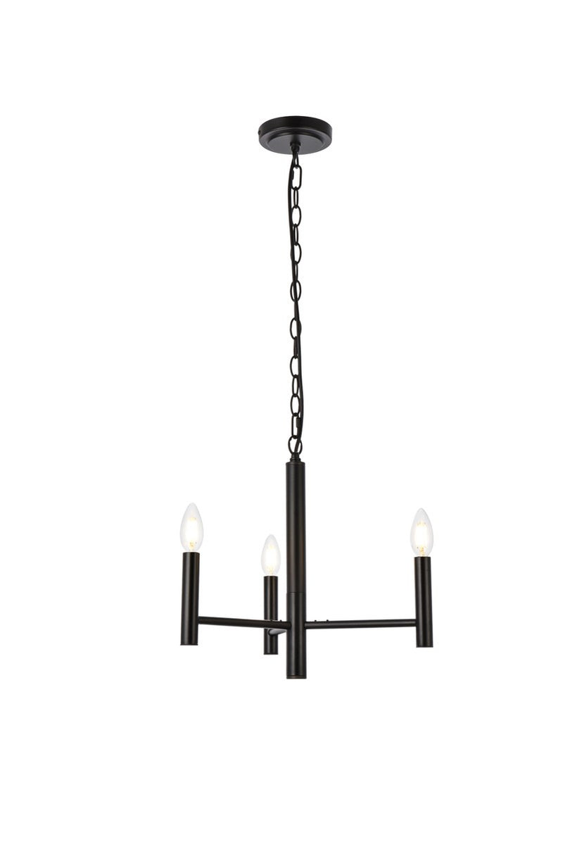 Elegant Lighting - LD7059D17BK - Three Light Pendant - Carmella - Black