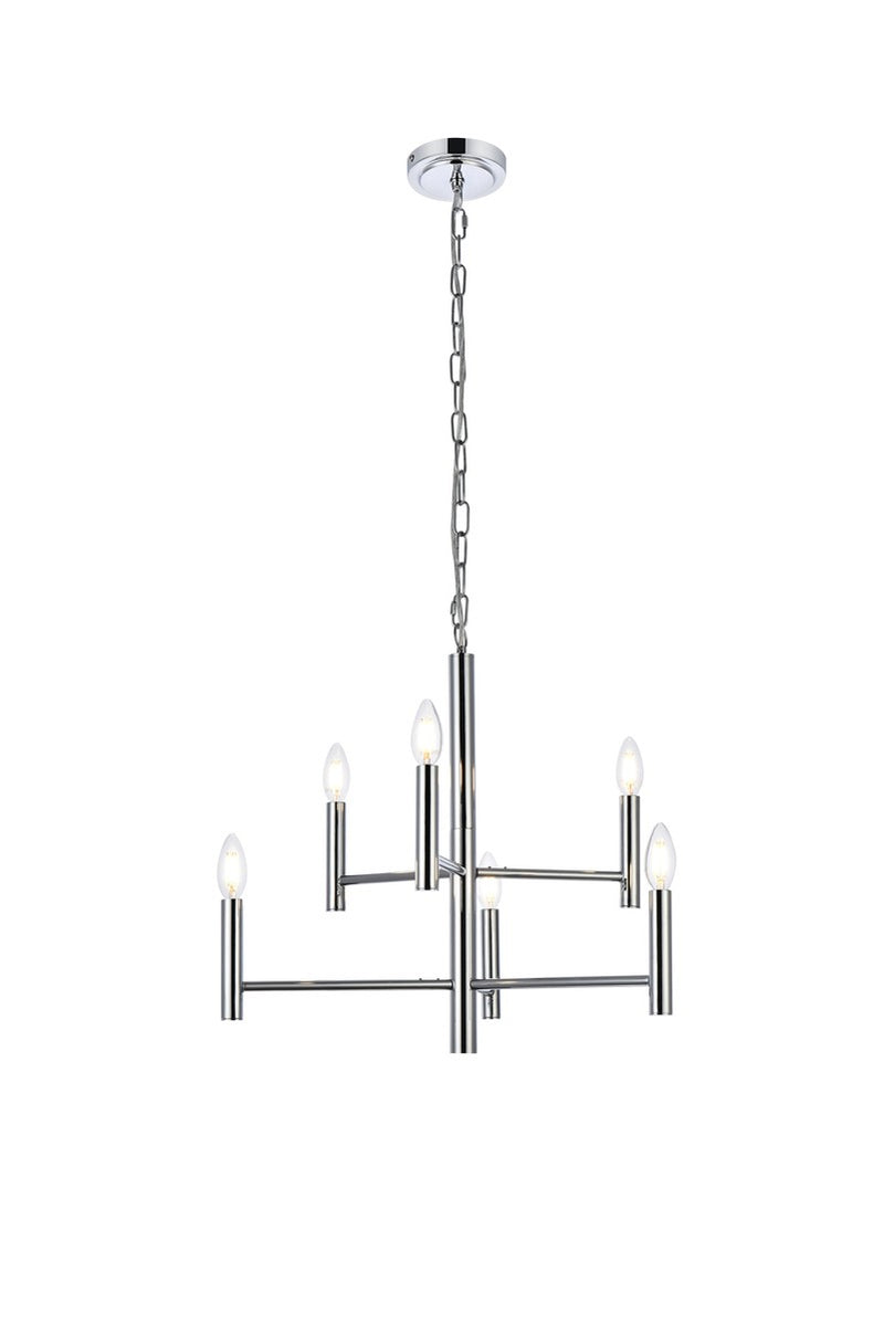 Elegant Lighting - LD7060D22C - Six Light Pendant - Carmella - Chrome