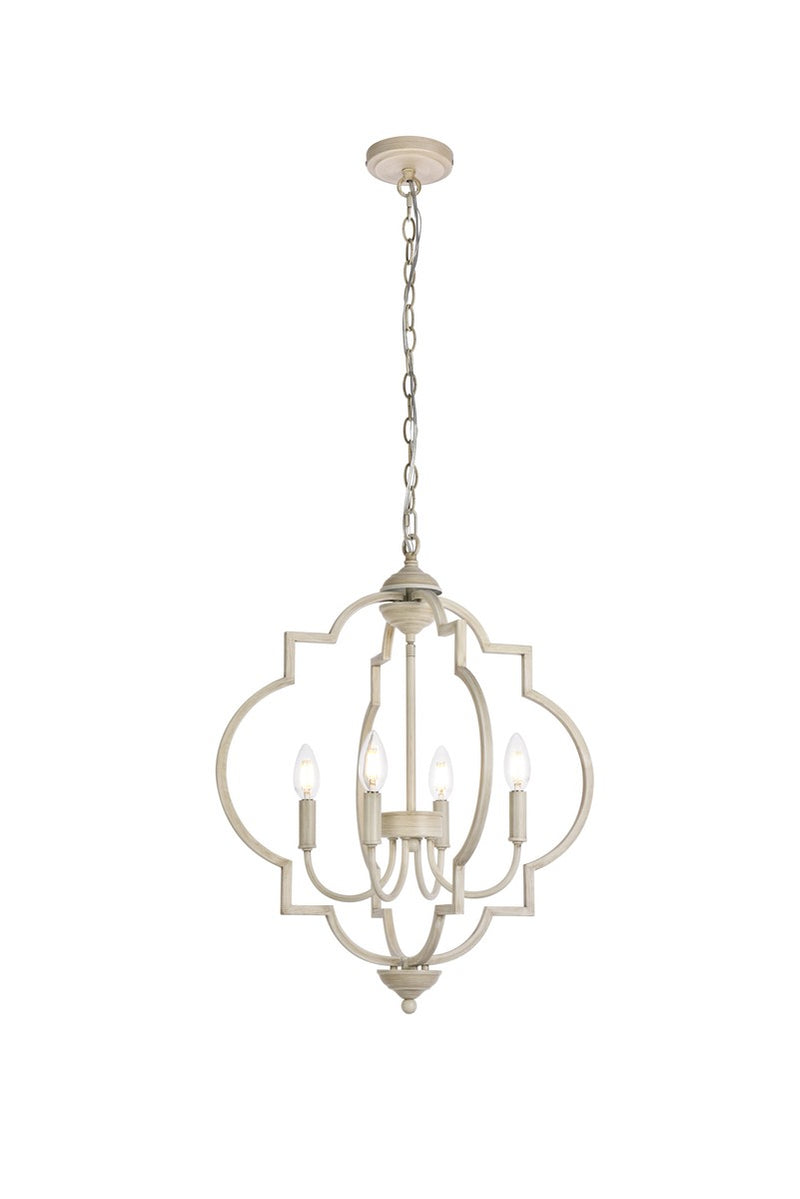 Elegant Lighting - LD7065D20WD - Four Light Pendant - Sandara - Weathered Dove