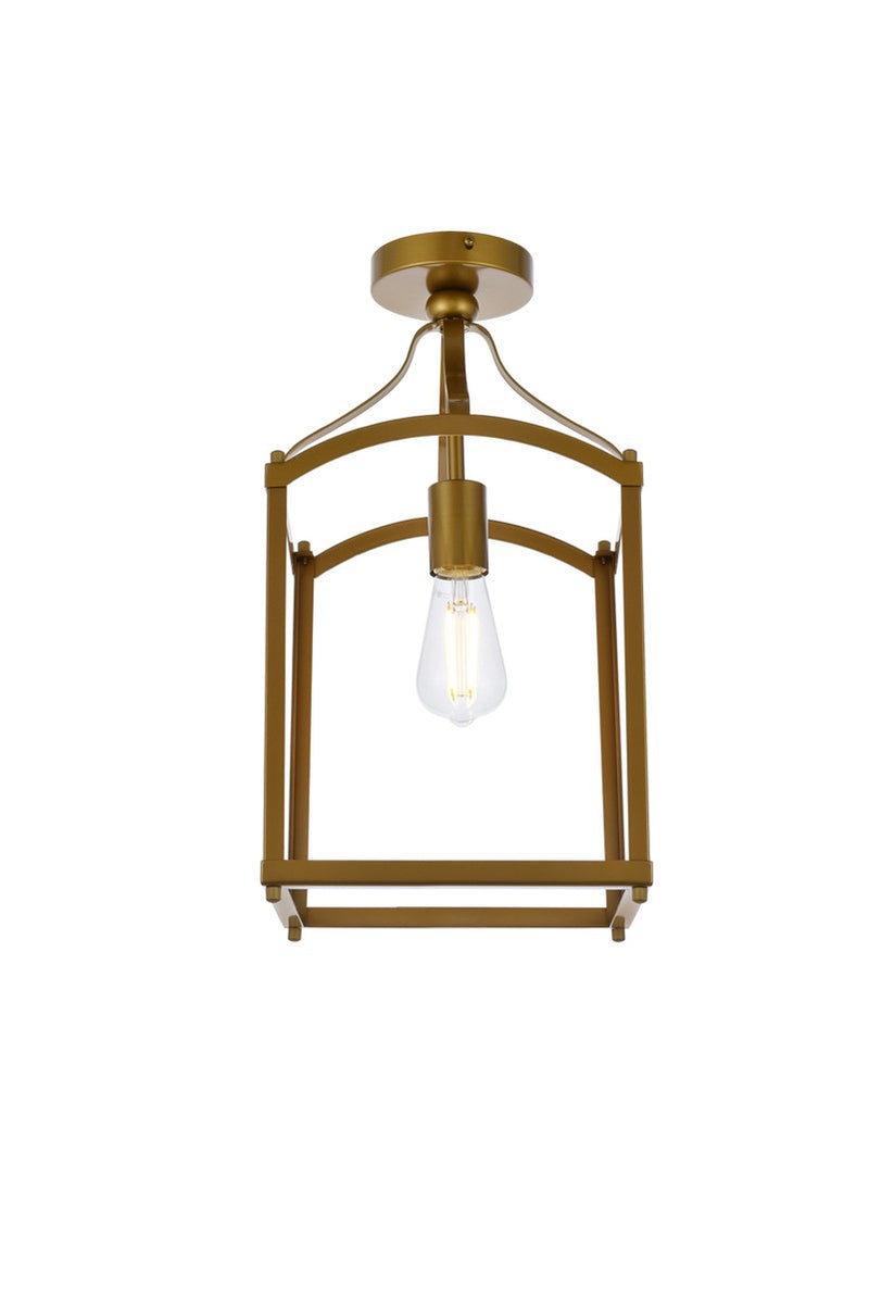 Elegant Lighting - LD7069F10BR - One Light Flush Mount - Janet - Brass