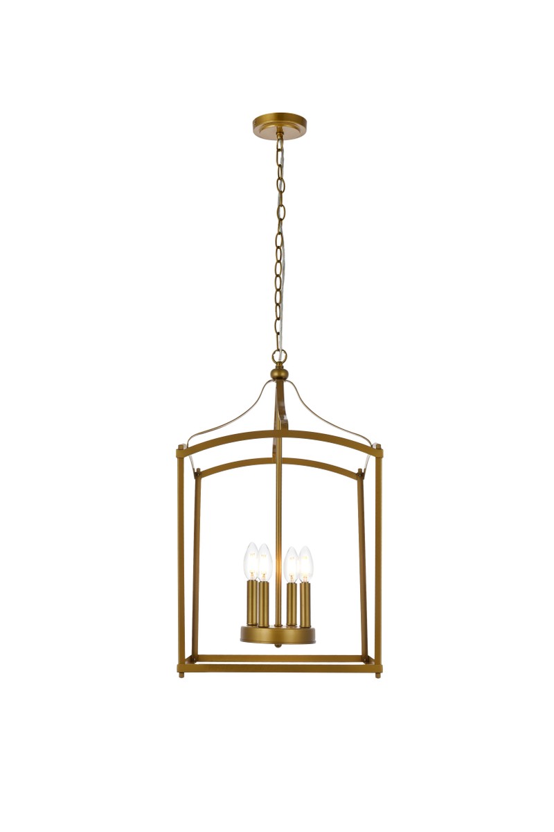 Elegant Lighting - LD7070D15BR - Four Light Pendant - Janet - Brass