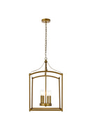 Elegant Lighting - LD7070D15BR - Four Light Pendant - Janet - Brass