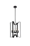 Elegant Lighting - LD7072D14BK - Four Light Pendant - Hoffman - Black