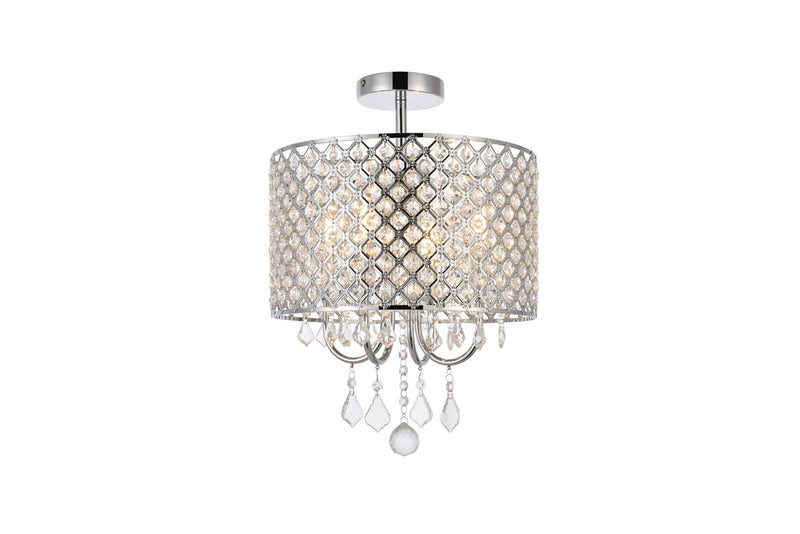 Elegant Lighting - LD710F14C - Four Light Flush Mount - Elise - chrome