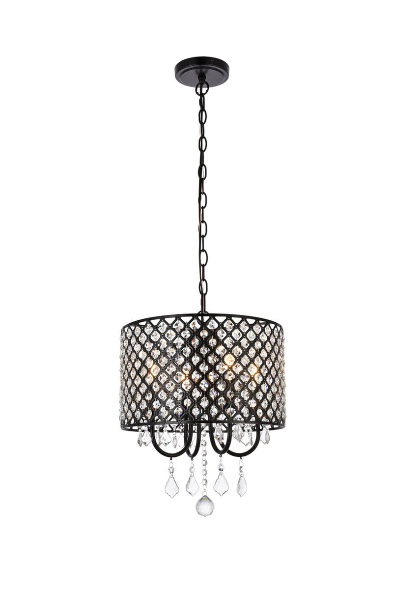 Elegant Lighting - LD711D14BK - Four Light Pendant - Elise - black