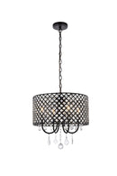 Elegant Lighting - LD711D17BK - Four Light Pendant - Elise - black
