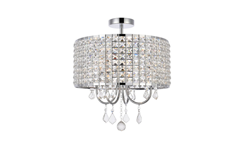 Elegant Lighting - LD712F17C - Four Light Flush Mount - Elise - chrome