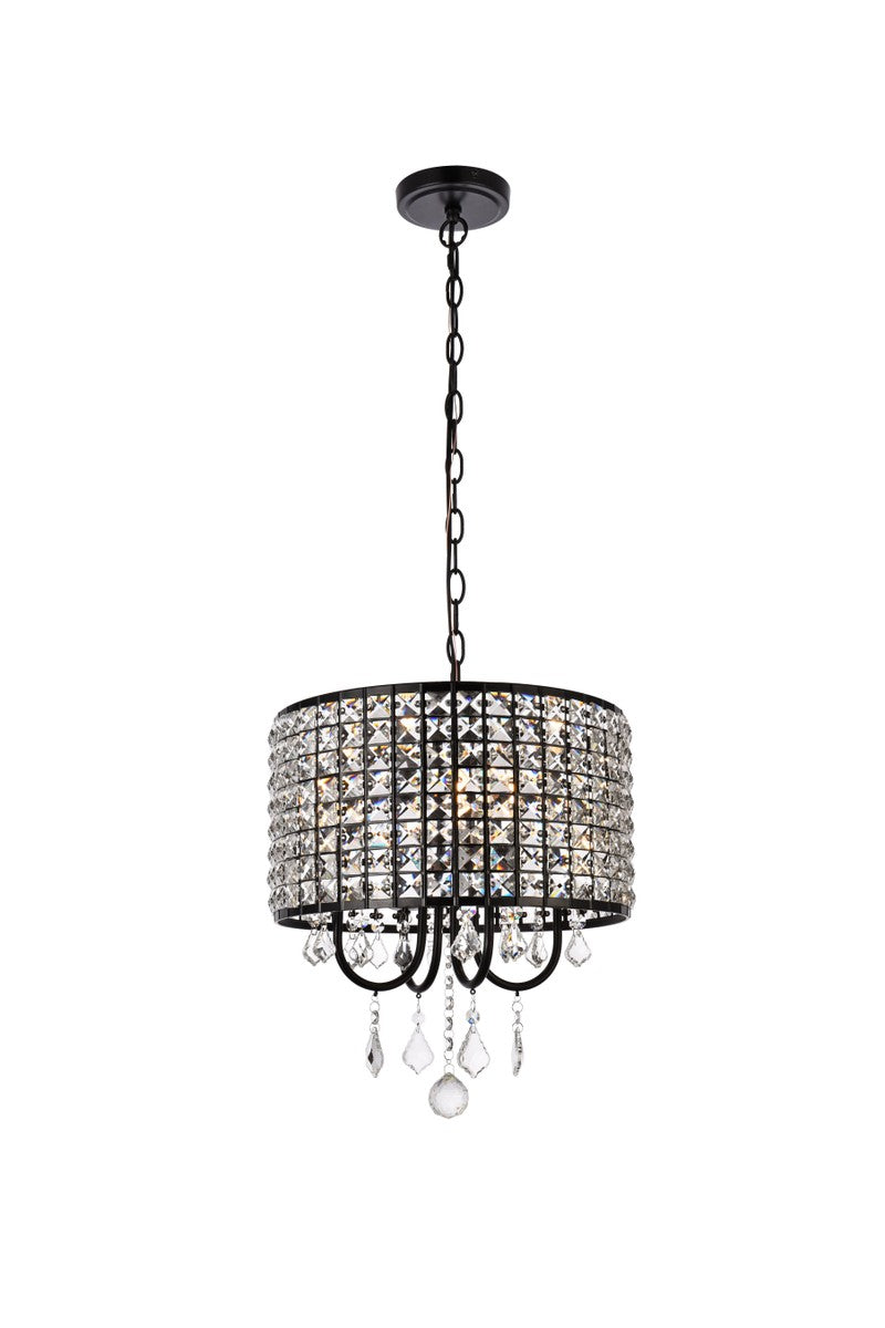 Elegant Lighting - LD713D14BK - Four Light Pendant - Elise - black