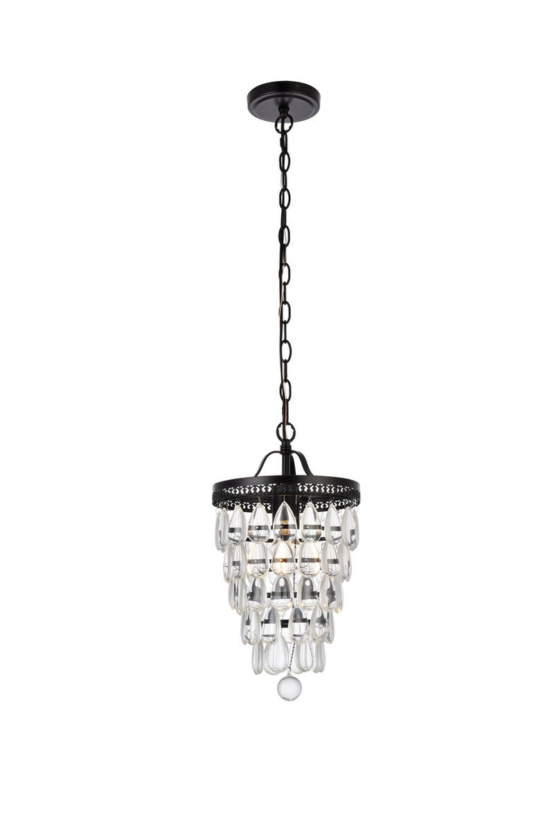 Elegant Lighting - LD714D9BK - One Light Pendant - Reese - black