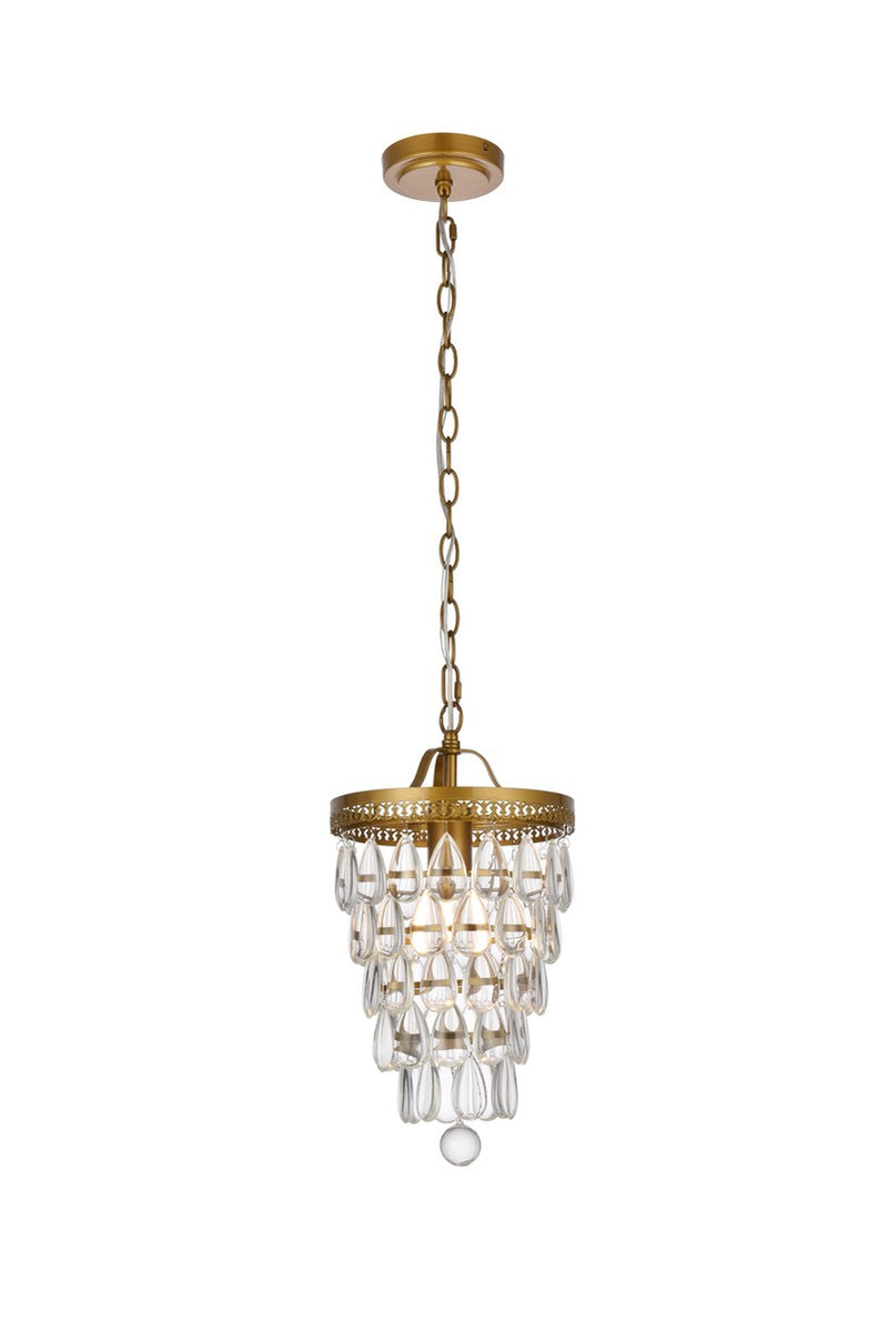 Elegant Lighting - LD714D9BR - One Light Pendant - Reese - brass