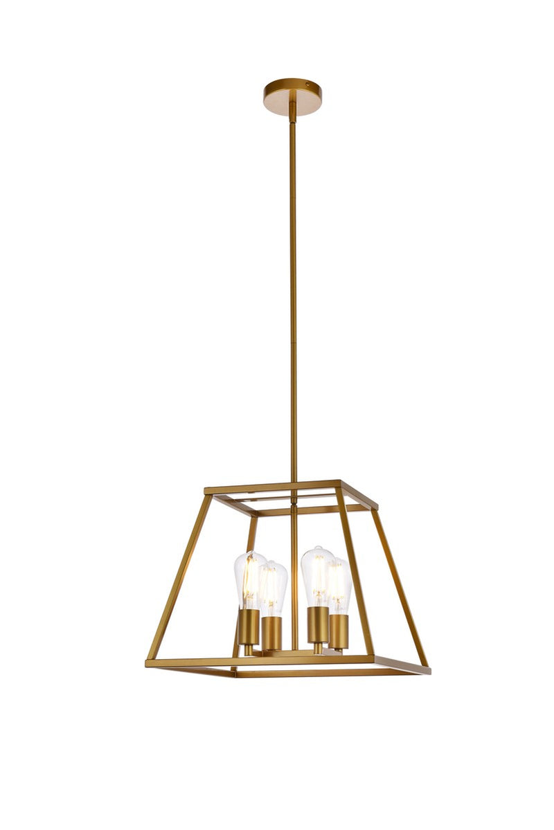 Elegant Lighting - LD720D16BR - Four Light Pendant - Declan - Brass