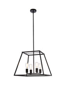 Elegant Lighting - LD720D20BK - Four Light Pendant - Declan - Black