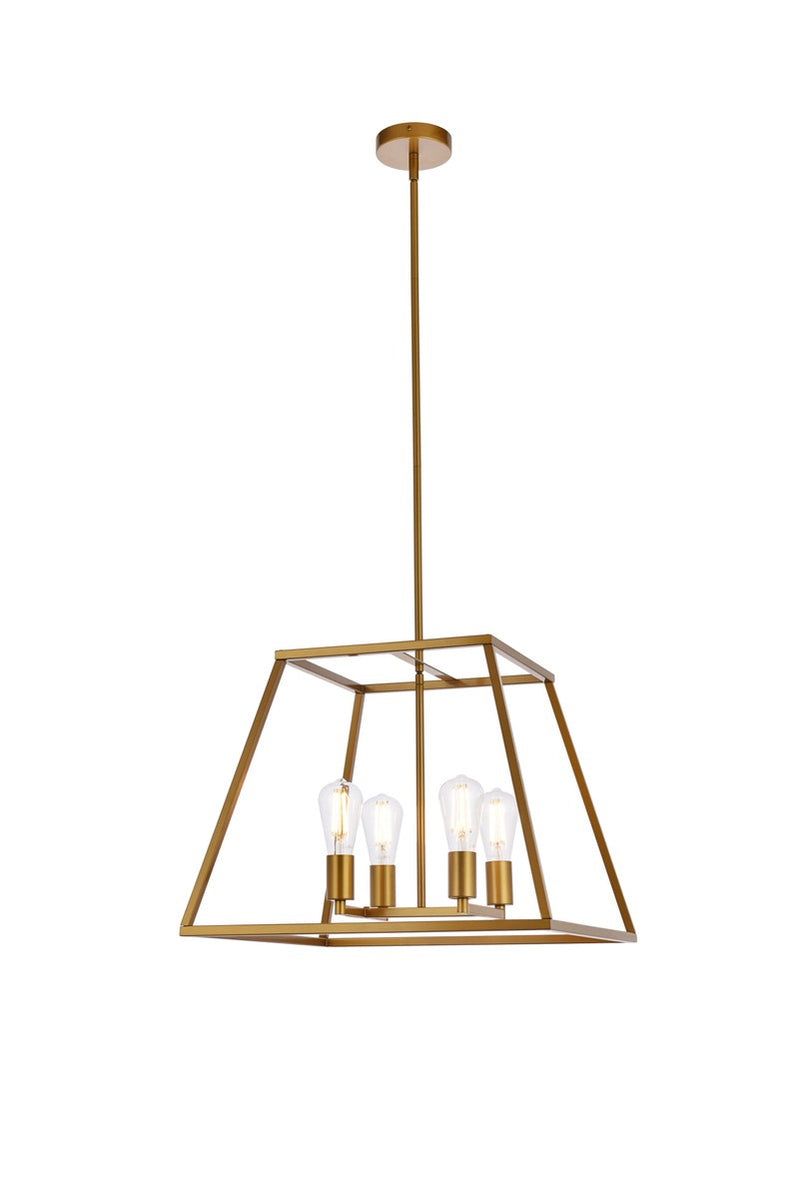 Elegant Lighting - LD720D20BR - Four Light Pendant - Declan - Brass